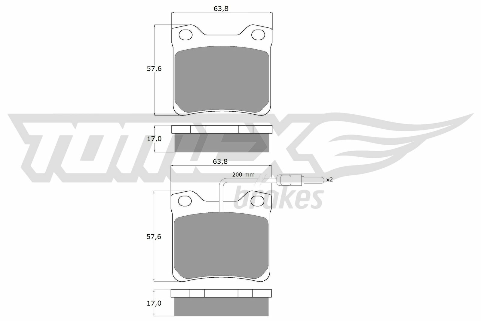 Sada brzdových destiček, kotoučová brzda TOMEX Brakes